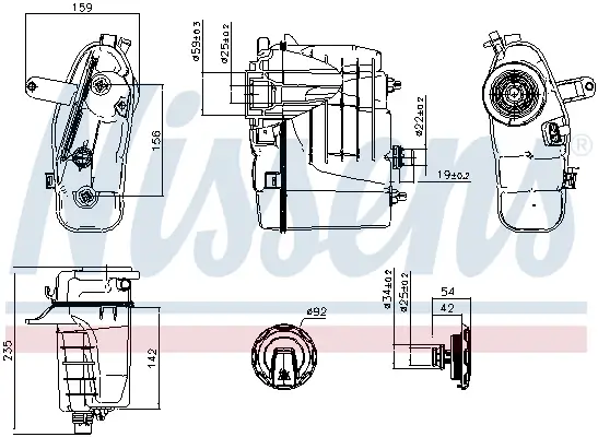 Ausgleichsbehälter, Kühlmittel NISSENS 996465 Bild Ausgleichsbehälter, Kühlmittel NISSENS 996465