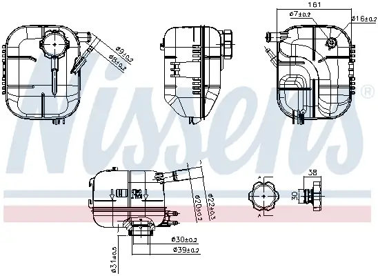 Ausgleichsbehälter, Kühlmittel NISSENS 996466 Bild Ausgleichsbehälter, Kühlmittel NISSENS 996466