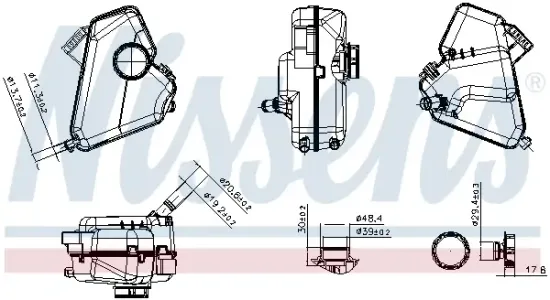 Ausgleichsbehälter, Kühlmittel NISSENS 996470 Bild Ausgleichsbehälter, Kühlmittel NISSENS 996470