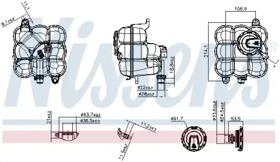 Ausgleichsbehälter, Kühlmittel NISSENS 996472 Bild Ausgleichsbehälter, Kühlmittel NISSENS 996472