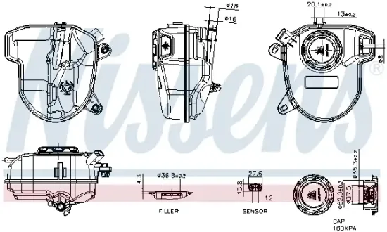 Ausgleichsbehälter, Kühlmittel NISSENS 996475 Bild Ausgleichsbehälter, Kühlmittel NISSENS 996475