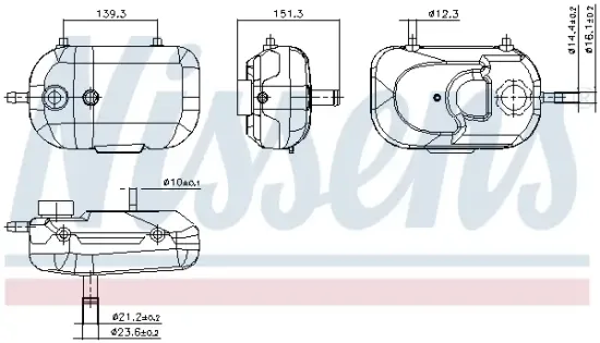 Ausgleichsbehälter, Kühlmittel NISSENS 996476 Bild Ausgleichsbehälter, Kühlmittel NISSENS 996476