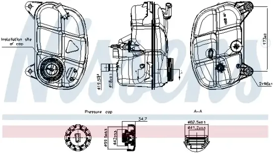 Ausgleichsbehälter, Kühlmittel NISSENS 996492 Bild Ausgleichsbehälter, Kühlmittel NISSENS 996492