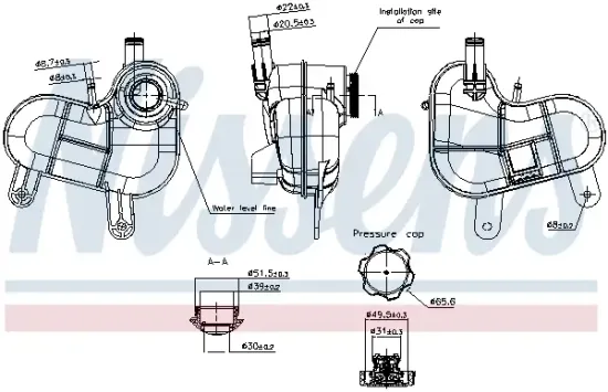 Ausgleichsbehälter, Kühlmittel NISSENS 996552 Bild Ausgleichsbehälter, Kühlmittel NISSENS 996552
