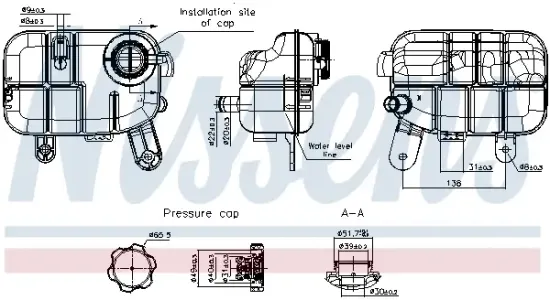 Ausgleichsbehälter, Kühlmittel NISSENS 996554 Bild Ausgleichsbehälter, Kühlmittel NISSENS 996554