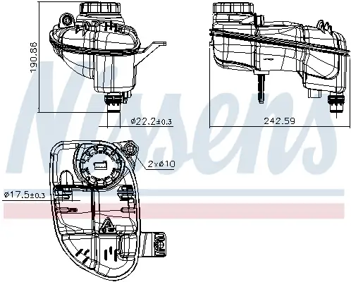 Ausgleichsbehälter, Kühlmittel NISSENS 996555 Bild Ausgleichsbehälter, Kühlmittel NISSENS 996555