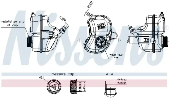 Ausgleichsbehälter, Kühlmittel NISSENS 996557 Bild Ausgleichsbehälter, Kühlmittel NISSENS 996557