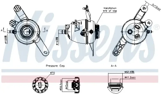Ausgleichsbehälter, Kühlmittel NISSENS 996561 Bild Ausgleichsbehälter, Kühlmittel NISSENS 996561