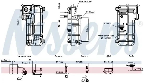Ausgleichsbehälter, Kühlmittel NISSENS 996572 Bild Ausgleichsbehälter, Kühlmittel NISSENS 996572