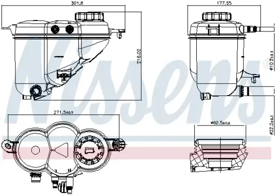 Ausgleichsbehälter, Kühlmittel NISSENS 996576 Bild Ausgleichsbehälter, Kühlmittel NISSENS 996576