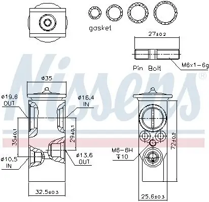 Expansionsventil, Klimaanlage NISSENS 999238 Bild Expansionsventil, Klimaanlage NISSENS 999238