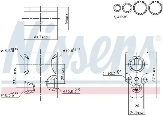 Expansionsventil, Klimaanlage NISSENS 999346 Bild Expansionsventil, Klimaanlage NISSENS 999346