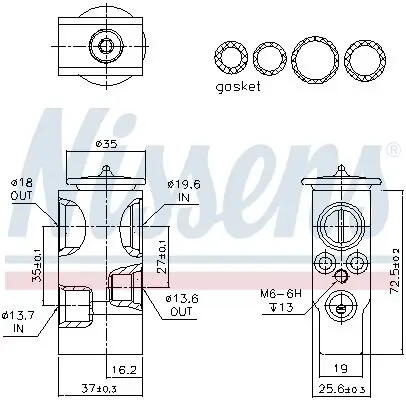 Expansionsventil, Klimaanlage NISSENS 999378 Bild Expansionsventil, Klimaanlage NISSENS 999378