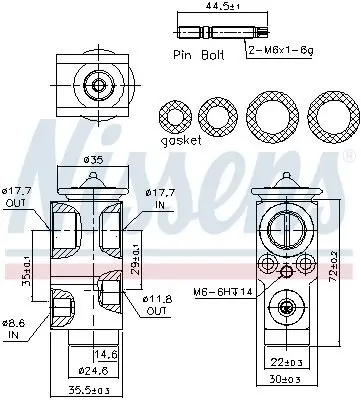 Expansionsventil, Klimaanlage NISSENS 999415 Bild Expansionsventil, Klimaanlage NISSENS 999415