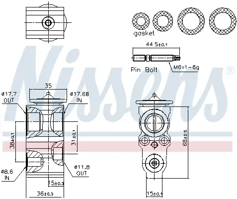 Expansionsventil, Klimaanlage NISSENS 999432 Bild Expansionsventil, Klimaanlage NISSENS 999432