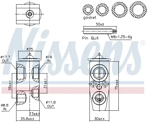 Expansionsventil, Klimaanlage NISSENS 999454 Bild Expansionsventil, Klimaanlage NISSENS 999454