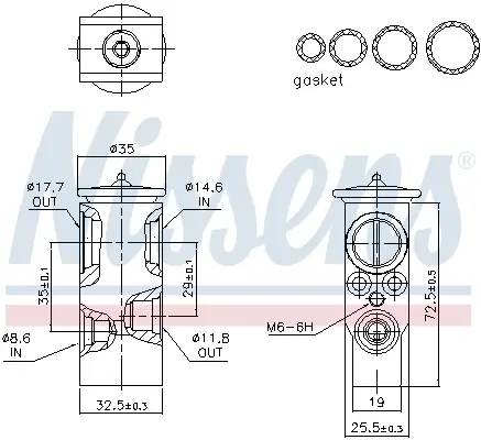 Expansionsventil, Klimaanlage NISSENS 999472 Bild Expansionsventil, Klimaanlage NISSENS 999472