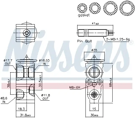 Expansionsventil, Klimaanlage NISSENS 999475 Bild Expansionsventil, Klimaanlage NISSENS 999475