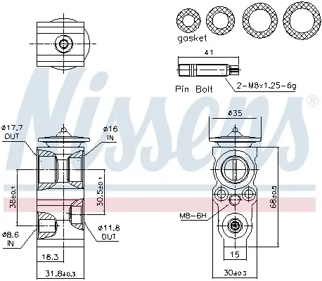 Expansionsventil, Klimaanlage NISSENS 999482 Bild Expansionsventil, Klimaanlage NISSENS 999482