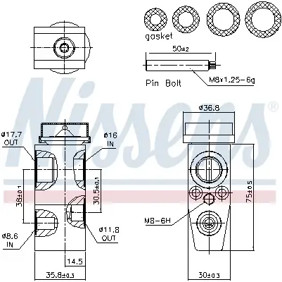 Expansionsventil, Klimaanlage NISSENS 999484 Bild Expansionsventil, Klimaanlage NISSENS 999484