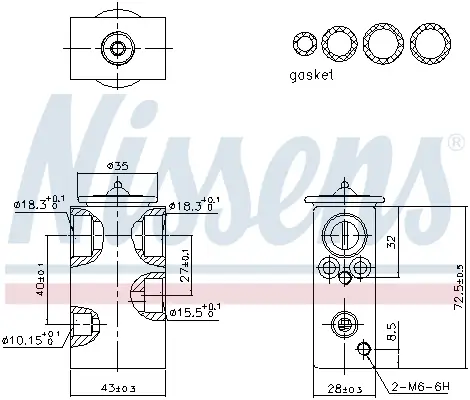 Expansionsventil, Klimaanlage NISSENS 999487 Bild Expansionsventil, Klimaanlage NISSENS 999487