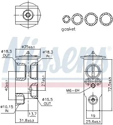 Expansionsventil, Klimaanlage NISSENS 999489 Bild Expansionsventil, Klimaanlage NISSENS 999489