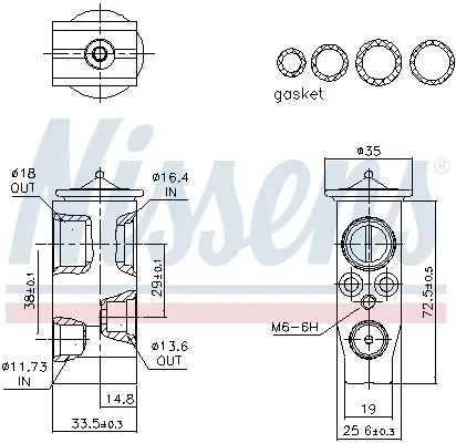 Expansionsventil, Klimaanlage NISSENS 999490 Bild Expansionsventil, Klimaanlage NISSENS 999490