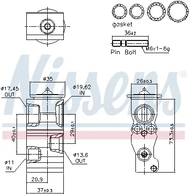 Expansionsventil, Klimaanlage NISSENS 999541 Bild Expansionsventil, Klimaanlage NISSENS 999541