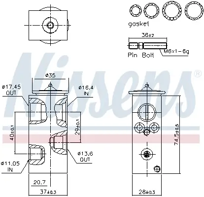 Expansionsventil, Klimaanlage NISSENS 999542 Bild Expansionsventil, Klimaanlage NISSENS 999542