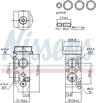 Expansionsventil, Klimaanlage NISSENS 999544 Bild Expansionsventil, Klimaanlage NISSENS 999544
