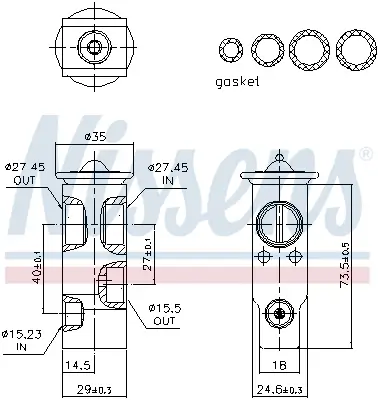 Expansionsventil, Klimaanlage NISSENS 999548 Bild Expansionsventil, Klimaanlage NISSENS 999548