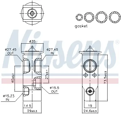 Expansionsventil, Klimaanlage NISSENS 999551 Bild Expansionsventil, Klimaanlage NISSENS 999551