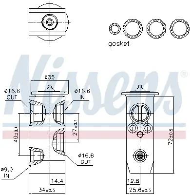 Expansionsventil, Klimaanlage NISSENS 999552 Bild Expansionsventil, Klimaanlage NISSENS 999552