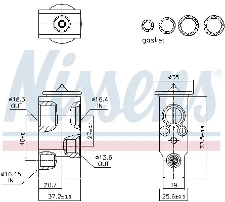 Expansionsventil, Klimaanlage NISSENS 999555 Bild Expansionsventil, Klimaanlage NISSENS 999555