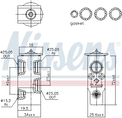 Expansionsventil, Klimaanlage NISSENS 999556 Bild Expansionsventil, Klimaanlage NISSENS 999556