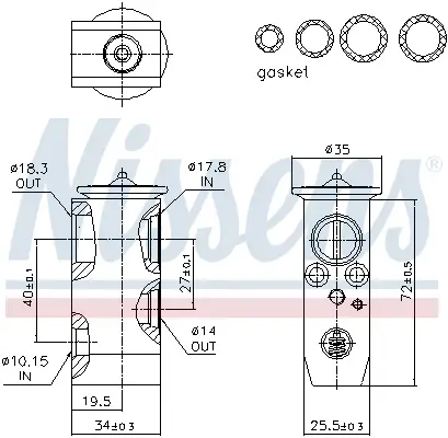 Expansionsventil, Klimaanlage NISSENS 999557 Bild Expansionsventil, Klimaanlage NISSENS 999557