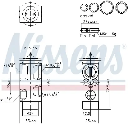 Expansionsventil, Klimaanlage hinten NISSENS 999576 Bild Expansionsventil, Klimaanlage hinten NISSENS 999576