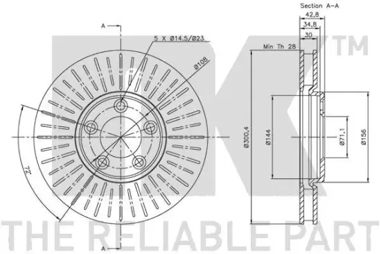 Bremsscheibe Vorderachse NK 201223 Bild Bremsscheibe Vorderachse NK 201223