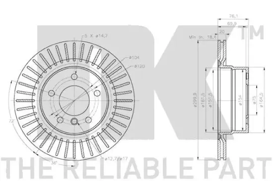 Bremsscheibe Hinterachse NK 2015114 Bild Bremsscheibe Hinterachse NK 2015114