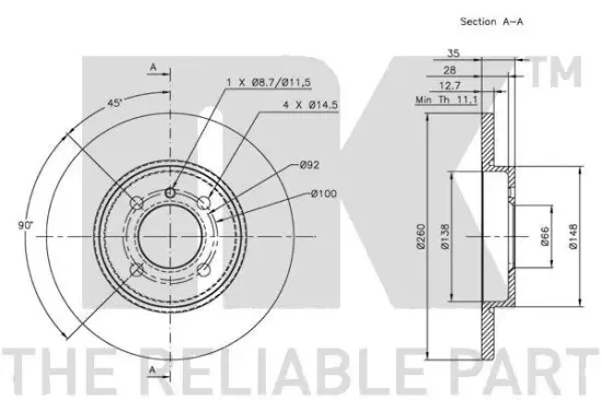 Bremsscheibe Vorderachse NK 201516 Bild Bremsscheibe Vorderachse NK 201516