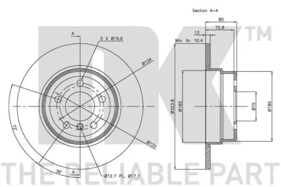 Bremsscheibe Hinterachse NK 201548 Bild Bremsscheibe Hinterachse NK 201548
