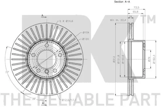 Bremsscheibe NK 201582 Bild Bremsscheibe NK 201582