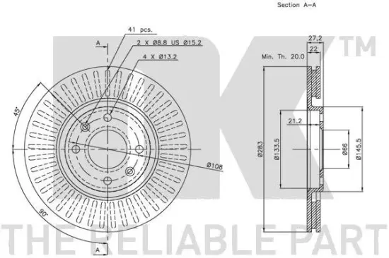 Bremsscheibe Vorderachse NK 201919 Bild Bremsscheibe Vorderachse NK 201919