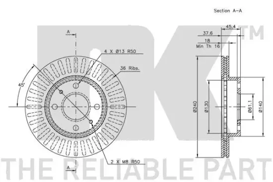 Bremsscheibe Vorderachse NK 202232 Bild Bremsscheibe Vorderachse NK 202232