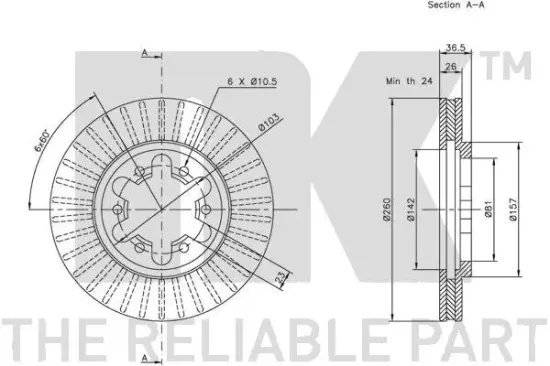 Bremsscheibe Vorderachse NK 202236 Bild Bremsscheibe Vorderachse NK 202236