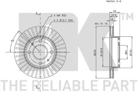 Bremsscheibe Vorderachse NK 202244 Bild Bremsscheibe Vorderachse NK 202244
