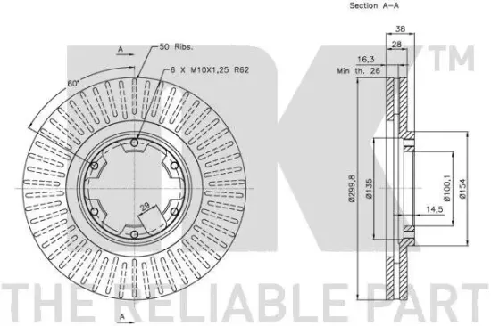 Bremsscheibe Vorderachse NK 202262 Bild Bremsscheibe Vorderachse NK 202262