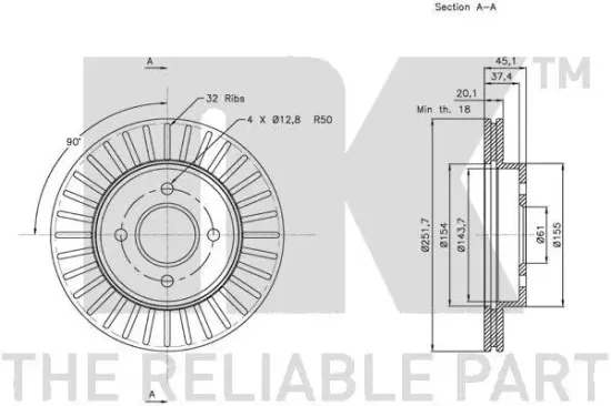 Bremsscheibe Vorderachse NK 202269 Bild Bremsscheibe Vorderachse NK 202269