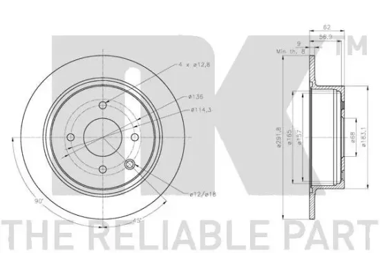 Bremsscheibe Hinterachse NK 202284 Bild Bremsscheibe Hinterachse NK 202284