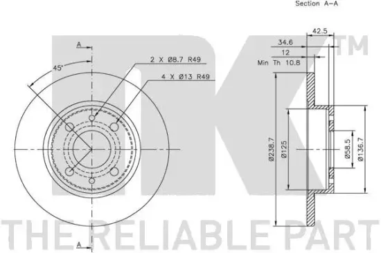 Bremsscheibe Vorderachse NK 202311 Bild Bremsscheibe Vorderachse NK 202311